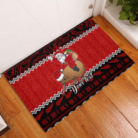 Personalised New Zealand Christmas Rubber Doormat Kiwi Santa Claus Maori Meri Kirihimete - Wonder Print Shop