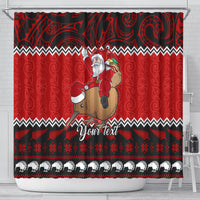 personalised-new-zealand-christmas-shower-curtain-kiwi-santa-claus-maori-meri-kirihimete