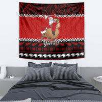 Personalised New Zealand Christmas Tapestry Kiwi Santa Claus Maori Meri Kirihimete - Wonder Print Shop