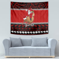 Personalised New Zealand Christmas Tapestry Kiwi Santa Claus Maori Meri Kirihimete - Wonder Print Shop
