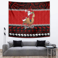 Personalised New Zealand Christmas Tapestry Kiwi Santa Claus Maori Meri Kirihimete - Wonder Print Shop