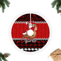 Personalised New Zealand Christmas Tree Skirt Kiwi Santa Claus Maori Meri Kirihimete - Wonder Print Shop