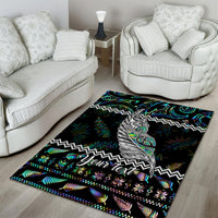 Personalised New Zealand Christmas Area Rug Maori Fern Manaia Meri Kirihimete with Papaua Shell LT9 - Wonder Print Shop