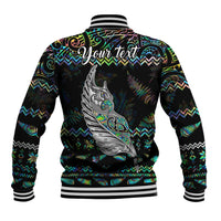 Personalised New Zealand Christmas Baseball Jacket Maori Fern Manaia Meri Kirihimete with Papaua Shell LT9 - Wonder Print Shop