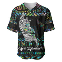Personalised New Zealand Christmas Baseball Jersey Maori Fern Manaia Meri Kirihimete with Papaua Shell LT9 - Wonder Print Shop