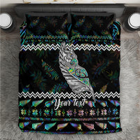 Personalised New Zealand Christmas Bedding Set Maori Fern Manaia Meri Kirihimete with Papaua Shell LT9 - Wonder Print Shop