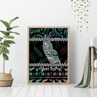 Personalised New Zealand Christmas Canvas Wall Art Maori Fern Manaia Meri Kirihimete with Papaua Shell LT9 - Wonder Print Shop