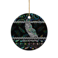 Personalised New Zealand Christmas Ceramic Ornament Maori Fern Manaia Meri Kirihimete with Papaua Shell LT9 - Wonder Print Shop
