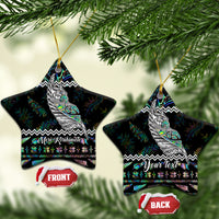 Personalised New Zealand Christmas Ceramic Ornament Maori Fern Manaia Meri Kirihimete with Papaua Shell LT9 - Wonder Print Shop