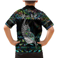 Personalised New Zealand Christmas Family Matching Mermaid Dress and Hawaiian Shirt Maori Fern Manaia Meri Kirihimete with Papaua Shell LT9 - Wonder Print Shop