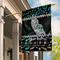 Personalised New Zealand Christmas Garden Flag Maori Fern Manaia Meri Kirihimete with Papaua Shell - Wonder Print Shop