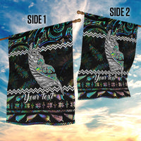 Personalised New Zealand Christmas Garden Flag Maori Fern Manaia Meri Kirihimete with Papaua Shell - Wonder Print Shop