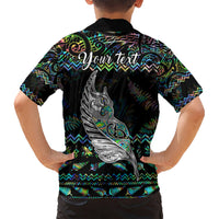 Personalised New Zealand Christmas Hawaiian Shirt Maori Fern Manaia Meri Kirihimete with Papaua Shell - Wonder Print Shop