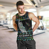 Personalised New Zealand Christmas Men Tank Top Maori Fern Manaia Meri Kirihimete with Papaua Shell - Wonder Print Shop