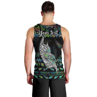Personalised New Zealand Christmas Men Tank Top Maori Fern Manaia Meri Kirihimete with Papaua Shell - Wonder Print Shop