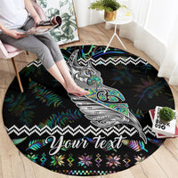 personalised-new-zealand-christmas-round-carpet-maori-fern-manaia-meri-kirihimete-with-papaua-shell