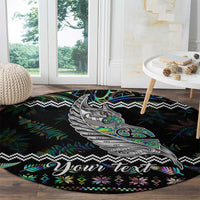 personalised-new-zealand-christmas-round-carpet-maori-fern-manaia-meri-kirihimete-with-papaua-shell