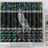 personalised-new-zealand-christmas-shower-curtain-maori-fern-manaia-meri-kirihimete-with-papaua-shell