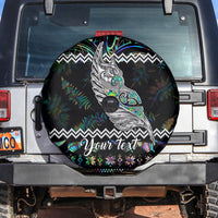 Personalised New Zealand Christmas Spare Tire Cover Maori Fern Manaia Meri Kirihimete with Papaua Shell - Wonder Print Shop