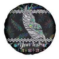 Personalised New Zealand Christmas Spare Tire Cover Maori Fern Manaia Meri Kirihimete with Papaua Shell - Wonder Print Shop