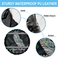 Personalised New Zealand Christmas Spare Tire Cover Maori Fern Manaia Meri Kirihimete with Papaua Shell - Wonder Print Shop