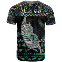 Personalised New Zealand Christmas T Shirt Maori Fern Manaia Meri Kirihimete with Papaua Shell - Wonder Print Shop