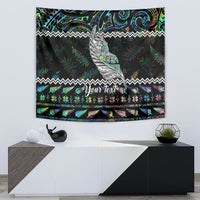Personalised New Zealand Christmas Tapestry Maori Fern Manaia Meri Kirihimete with Papaua Shell - Wonder Print Shop