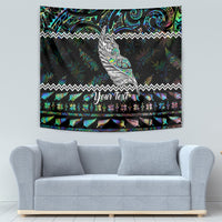 Personalised New Zealand Christmas Tapestry Maori Fern Manaia Meri Kirihimete with Papaua Shell - Wonder Print Shop