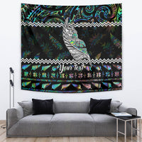 Personalised New Zealand Christmas Tapestry Maori Fern Manaia Meri Kirihimete with Papaua Shell - Wonder Print Shop