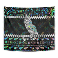 Personalised New Zealand Christmas Tapestry Maori Fern Manaia Meri Kirihimete with Papaua Shell - Wonder Print Shop