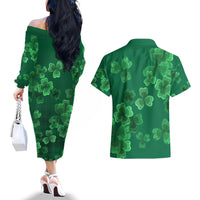 Happy St Patricks Day We Wear Green Suit Couples Matching Off The Shoulder Long Sleeve Dress and Hawaiian Shirt LT9 - Wonder Print Shop