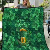 Happy St Patricks Day We Wear Green Suit Quilt - Wonder Print Shop