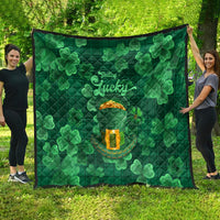 Happy St Patricks Day We Wear Green Suit Quilt - Wonder Print Shop