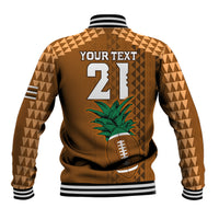 Custom Hawaii Honolulu Bowl Baseball Jacket With Kakau Tribal Pattern LT9 - Wonder Print Shop
