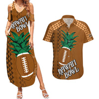 Custom Hawaii Honolulu Bowl Couples Matching Summer Maxi Dress and Hawaiian Shirt With Kakau Tribal Pattern LT9 - Wonder Print Shop