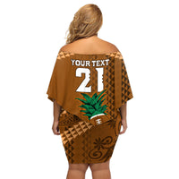 Custom Hawaii Honolulu Bowl Family Matching Off Shoulder Short Dress and Hawaiian Shirt With Kakau Tribal Pattern LT9 - Wonder Print Shop