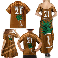 Custom Hawaii Honolulu Bowl Family Matching Summer Maxi Dress and Hawaiian Shirt With Kakau Tribal Pattern - Wonder Print Shop
