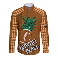 Custom Hawaii Honolulu Bowl Long Sleeve Button Shirt With Kakau Tribal Pattern - Wonder Print Shop
