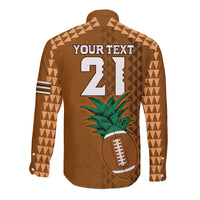 Custom Hawaii Honolulu Bowl Long Sleeve Button Shirt With Kakau Tribal Pattern - Wonder Print Shop