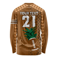 Custom Hawaii Honolulu Bowl Long Sleeve Shirt With Kakau Tribal Pattern - Wonder Print Shop