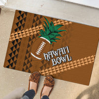 Custom Hawaii Honolulu Bowl Rubber Doormat With Kakau Tribal Pattern - Wonder Print Shop