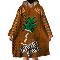 Custom Hawaii Honolulu Bowl Wearable Blanket Hoodie With Kakau Tribal Pattern - Wonder Print Shop