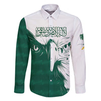 Saudi Arabia Falcon Family Matching Off The Shoulder Long Sleeve Dress and Hawaiian Shirt Simple Saudi Pattern - Wonder Print Shop