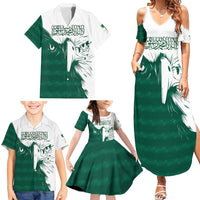 Saudi Arabia Falcon Family Matching Summer Maxi Dress and Hawaiian Shirt Simple Saudi Pattern - Wonder Print Shop