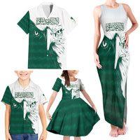 Saudi Arabia Falcon Family Matching Tank Maxi Dress and Hawaiian Shirt Simple Saudi Pattern - Wonder Print Shop