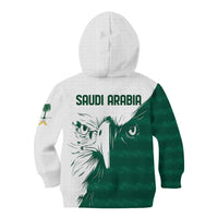 Saudi Arabia Falcon Kid Hoodie Simple Saudi Pattern - Wonder Print Shop