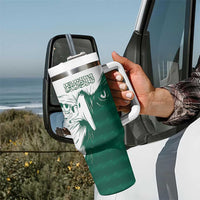Saudi Arabia Falcon Tumbler With Handle Simple Saudi Pattern - Wonder Print Shop