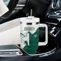 Saudi Arabia Falcon Tumbler With Handle Simple Saudi Pattern - Wonder Print Shop