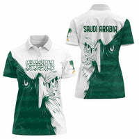 Saudi Arabia Falcon Women Polo Shirt Simple Saudi Pattern - Wonder Print Shop