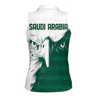 Saudi Arabia Falcon Women Sleeveless Polo Shirt Simple Saudi Pattern - Wonder Print Shop
